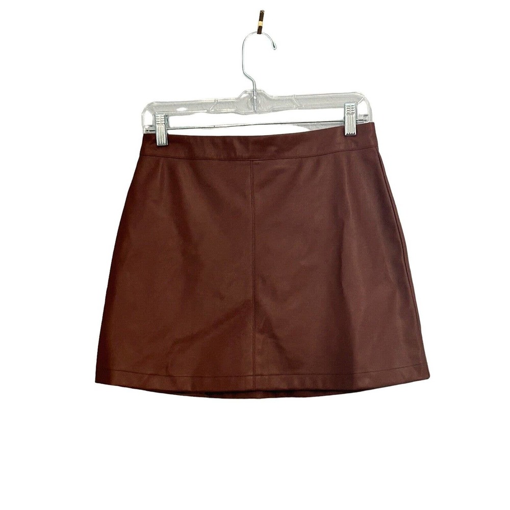 BB Dakota Women’s Faux Leather Cognac Mini Skirt New With Tags Size Small - Picture 2 of 7